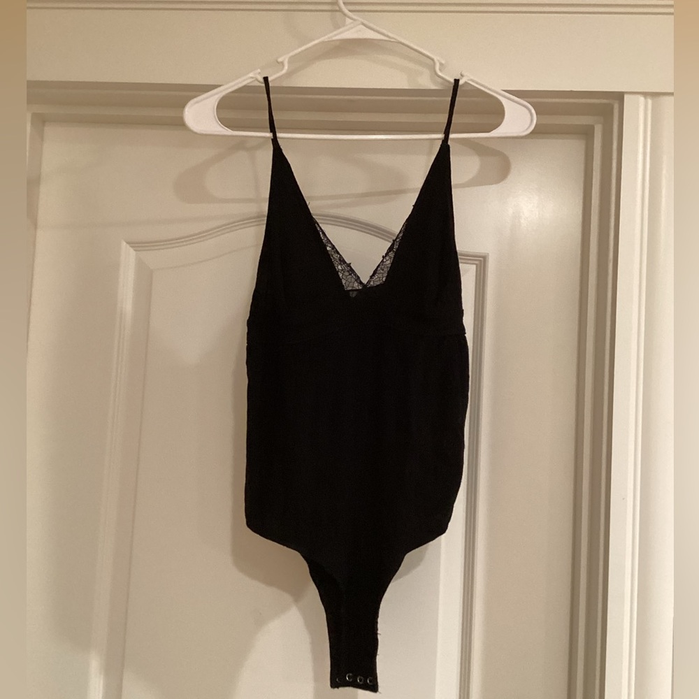 Free People Black Bodysuit
